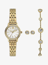 Mini Melissa Pavé Gold-Tone Watch and Jewelry Set