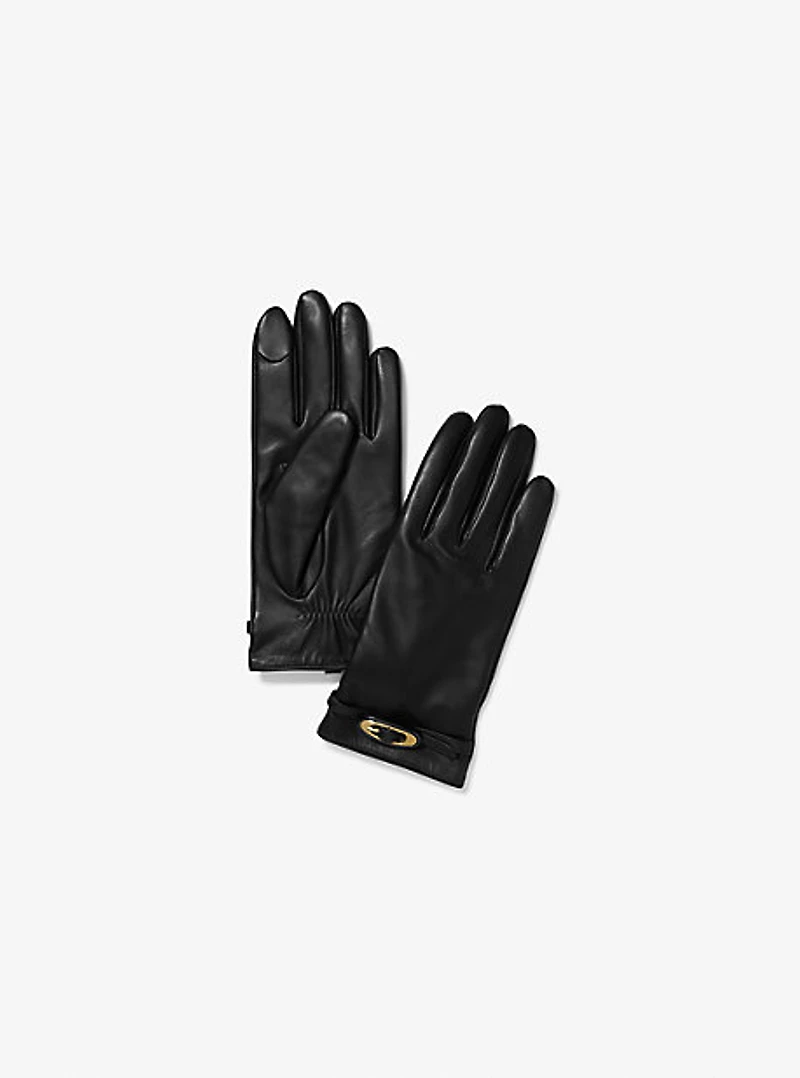Buckle Leather Gloves