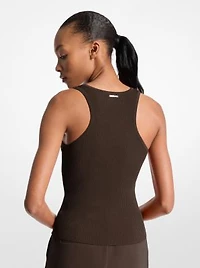 Ribbed Scoop-Neck Tank Top