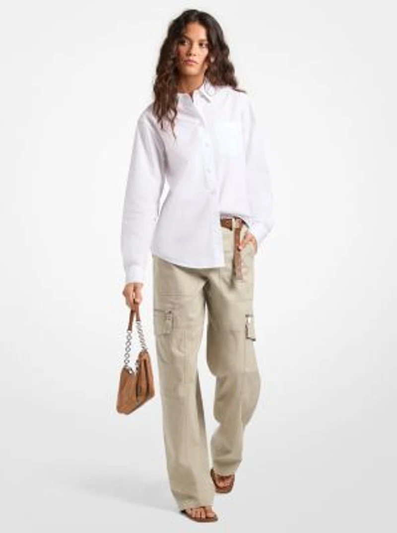 Cotton Poplin Boyfriend Shirt