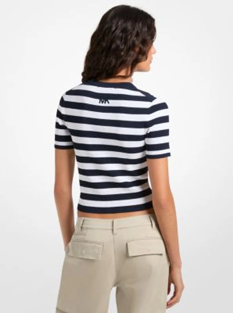 Striped Ribbed Stretch Knit Shirt
