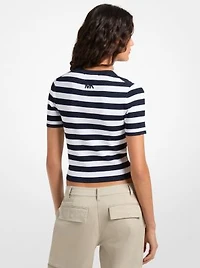 Striped Ribbed Stretch Knit Shirt