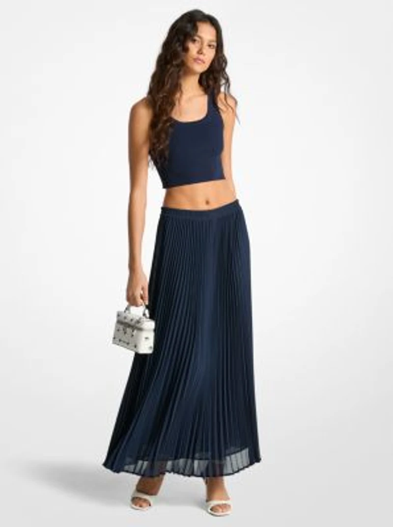 Pleated Georgette Skirt