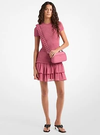 Smocked Georgette Ruffle Mini Dress