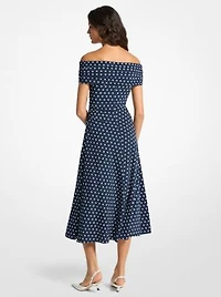 Polka Dot Stretch Matte-Jersey Dress