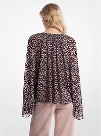 Floral Georgette Flared Sleeve Blouse