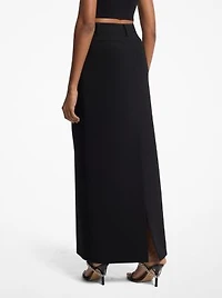 Textured Crepe Trouser Maxi Skirt