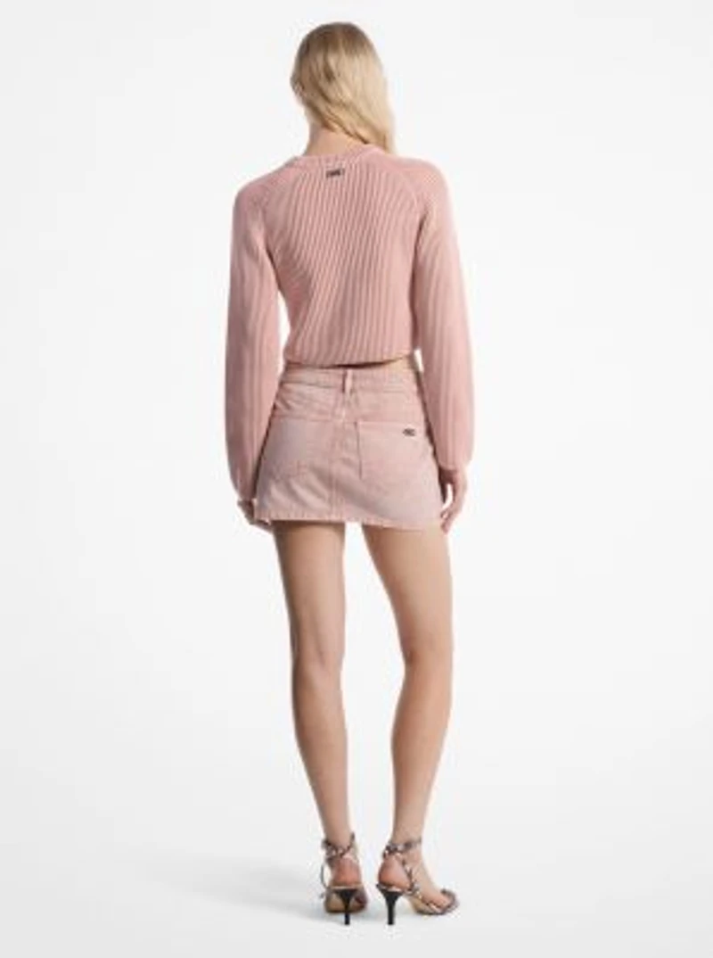 Garment-Dyed Denim Mini Skirt