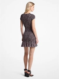 Smocked Floral Print Georgette Dress