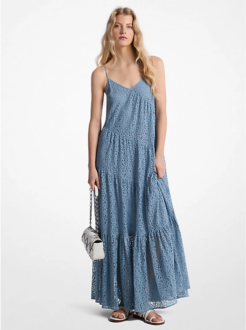 Floral Lace Tiered Slip Dress