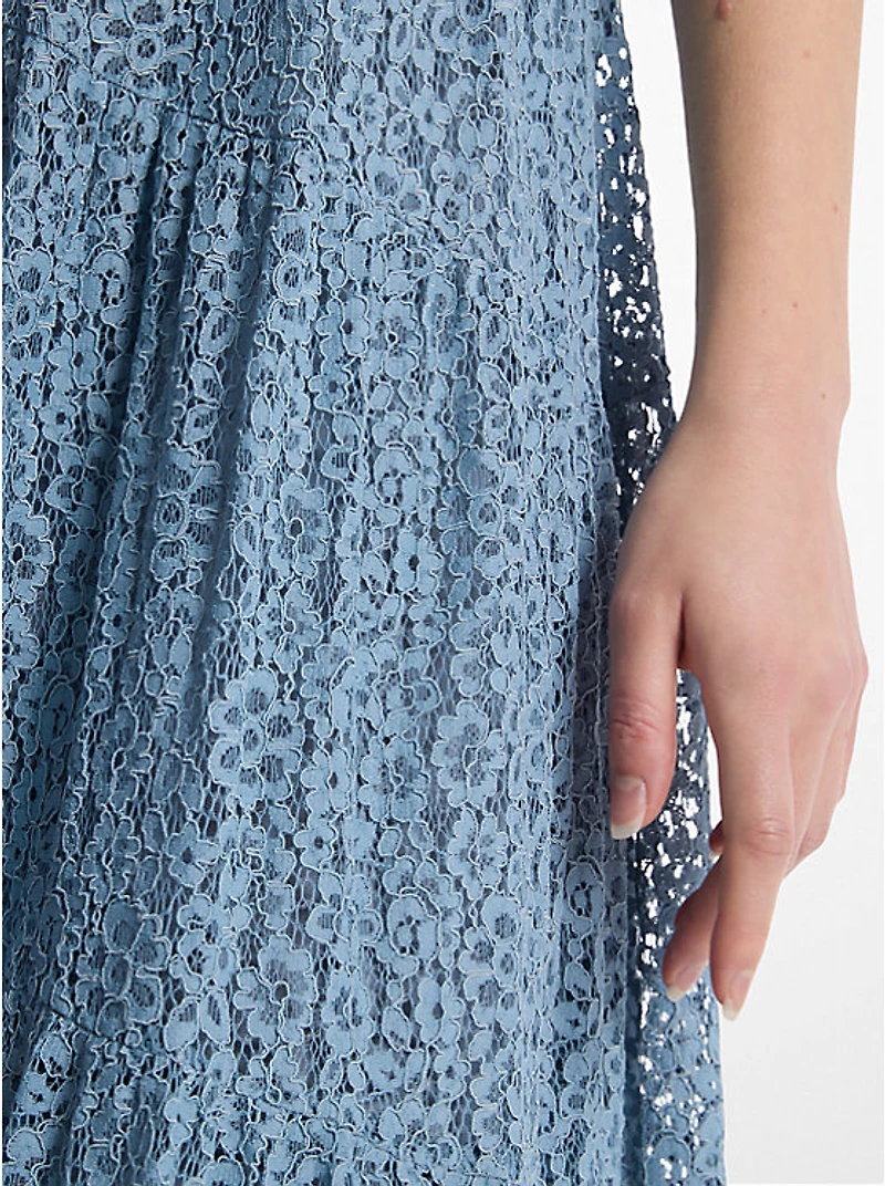 Floral Lace Tiered Slip Dress
