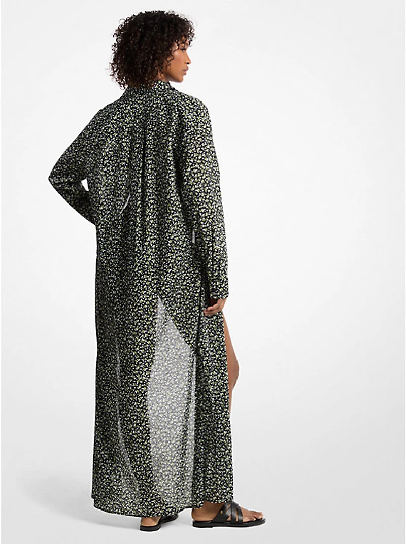 Floral Print Cotton Lawn Shirtdress