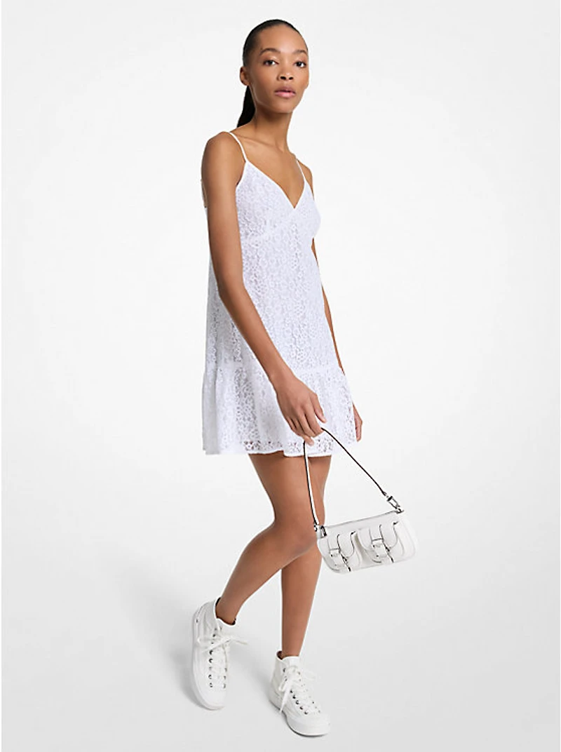 Corded Floral Lace Mini Slip Dress