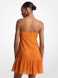 Corded Floral Lace Mini Slip Dress