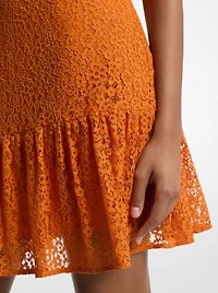 Corded Floral Lace Mini Slip Dress