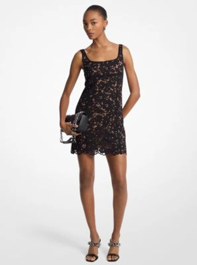 Michael Kors Studded Corded Floral Lace Mini Dress | Arden Fair