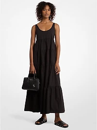 Stretch Cotton Tiered Dress