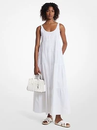 Stretch Cotton Tiered Dress