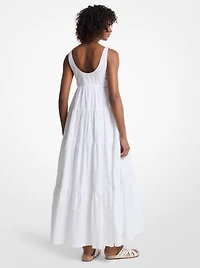 Stretch Cotton Tiered Dress