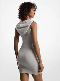 Ribbed Stretch Viscose Hooded Dress