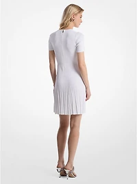 Ribbed Knit Short-Sleeve Dress