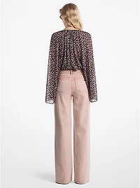 Garment-Dyed Wide Leg Jean