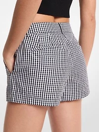 Gingham Cotton Shorts