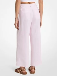 Pleated Linen Wide Leg Pants