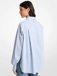 Striped Stretch Cotton Blend Shirt