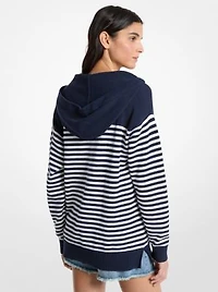 Striped Wool Lace-Up Hoodie