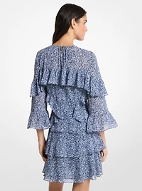 Floral Print Georgette Ruffle Mini Dress