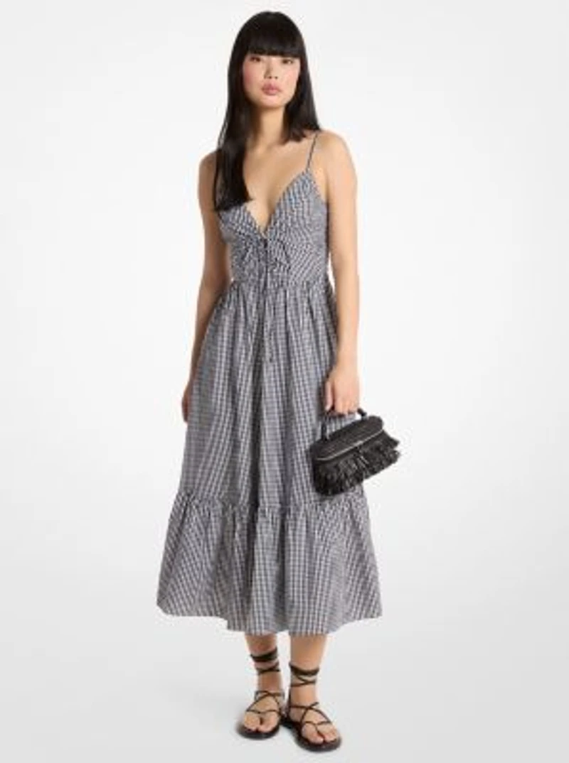 Gingham Cotton Midi Dress