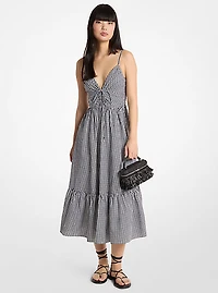 Gingham Cotton Midi Dress