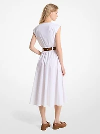 Stretch Organic Cotton Poplin Midi Dress