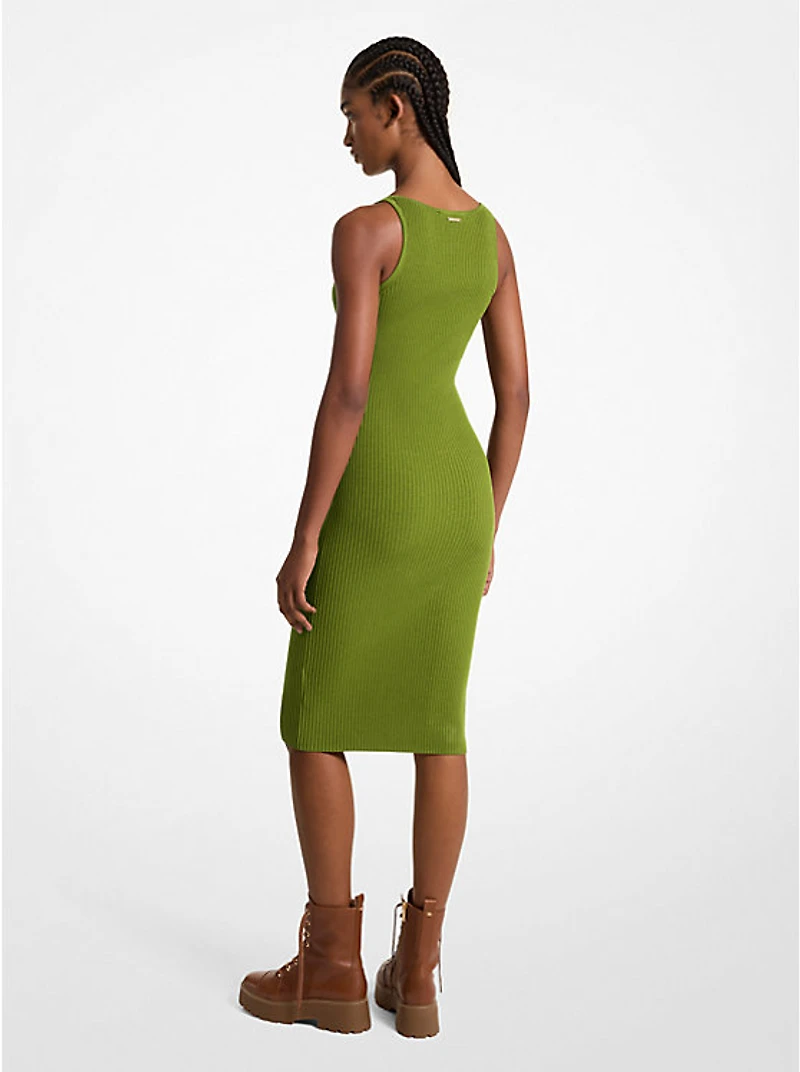 Ribbed Stretch Knit Midi Tank Dress