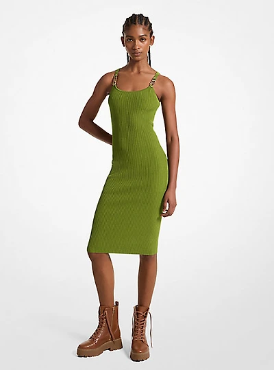 Ribbed Stretch Knit Midi Tank Dress