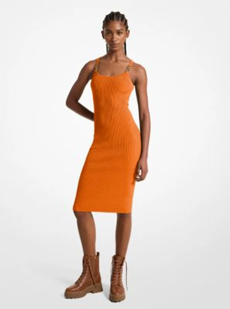 Ribbed Stretch Knit Midi Tank Dress