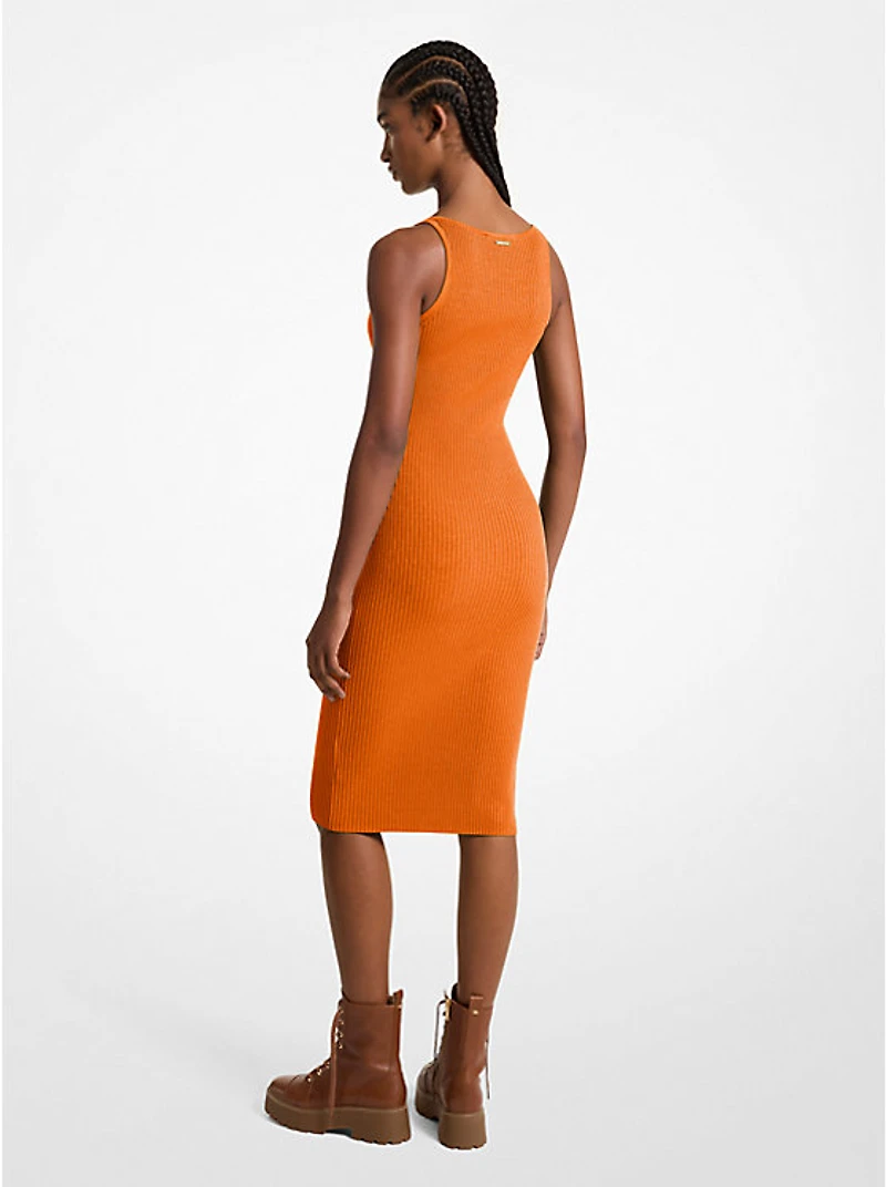 Ribbed Stretch Knit Midi Tank Dress