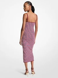 Striped Stretch Viscose Blend Midi Dress