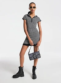 MK2000 Logo Jacquard Hoodie Dress