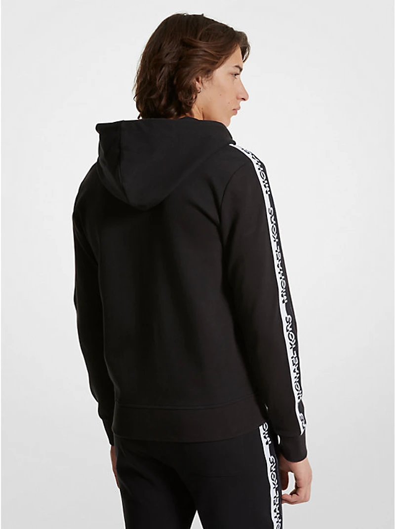 Logo Tape Cotton Blend Zip-Up Hoodie