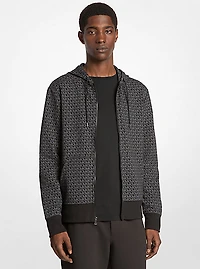 Signature Logo Cotton Blend Zip-Up Hoodie