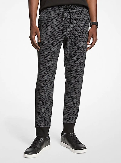 Signature Logo Print Cotton Blend Joggers