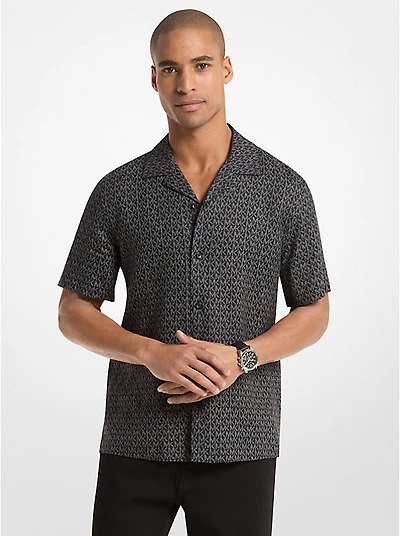 Signature Logo Linen Camp Shirt