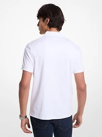 Cotton and Mesh Collar Polo Shirt
