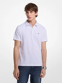 Geo Ditsy Cotton Polo Shirt