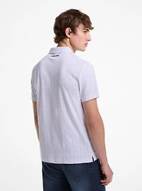 Geo Ditsy Cotton Polo Shirt