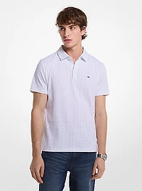 Geo Ditsy Cotton Polo Shirt