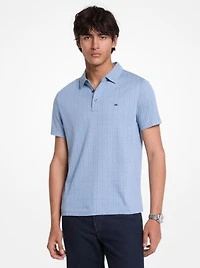 Geo Ditsy Cotton Polo Shirt