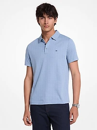 Geo Ditsy Cotton Polo Shirt